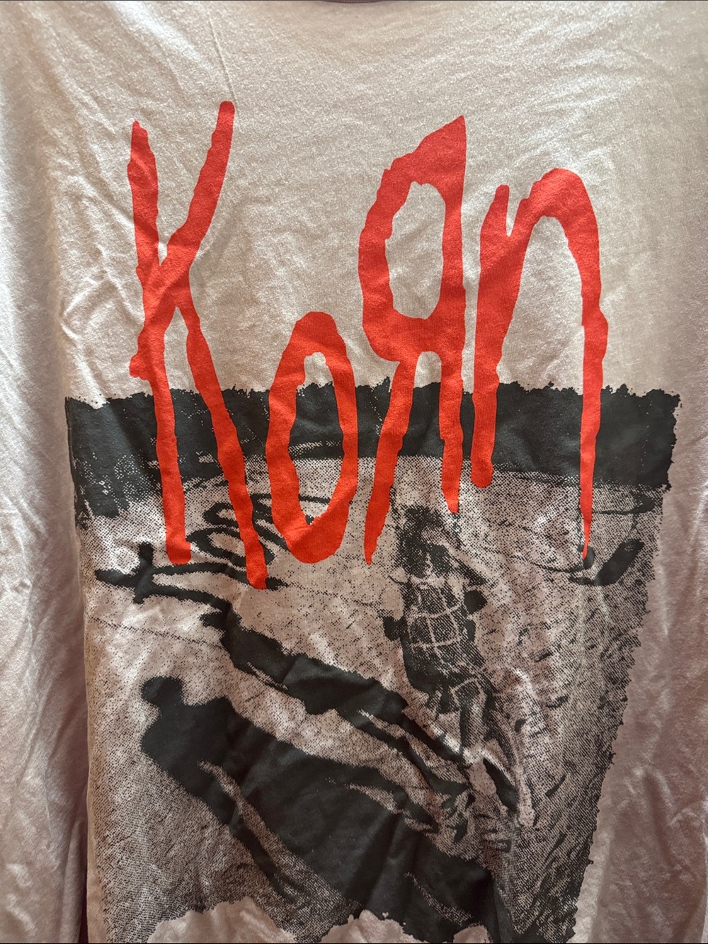 Graphic Short-Sleeve Tee in Dusty Beige with Red Logo - Picture 2 of 5